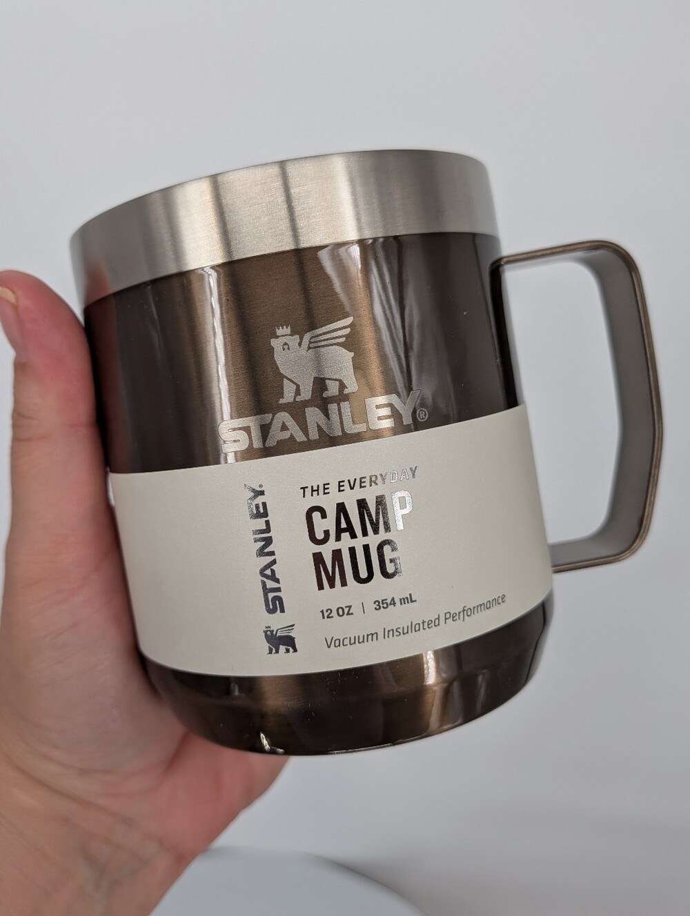 new STANLEY Classic Legendary Camp Mug Cup & lid Coffee ☕ 12 OZ Gunmetal shine